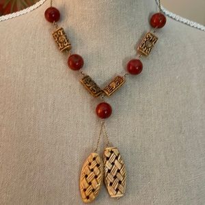 Coral and ivory necklace